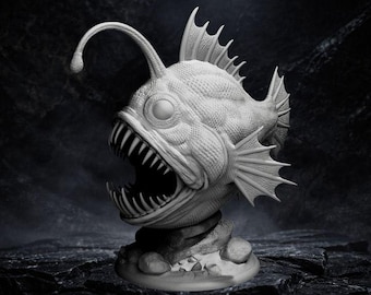 Abyssal fish - UNPAINTED 3D Resin Print - Clynche Art