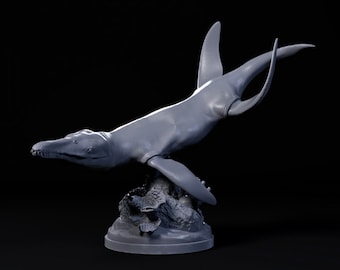 Liopleurodon swimming - UNPAINTED - Dino and Dog Miniatures
