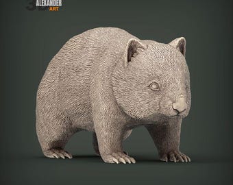 Wombat - UNPAINTED 3D Figure - Alexander3dart