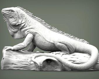 Iguana on log - UNPAINTED - Alexander3dart