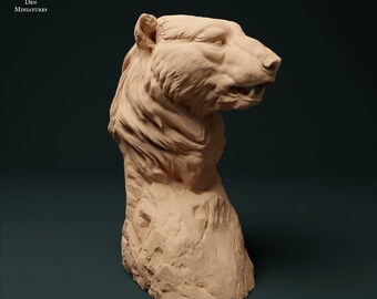 Polar Bear Bust - UNPAINTED - Animal Den Miniatures