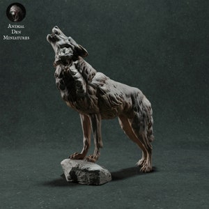 Howling Wolf -  UNPAINTED - Animal Den Miniatures