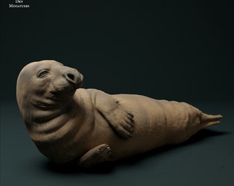 Grey Seal Male - UNPAINTED -  Animal Den Miniatures