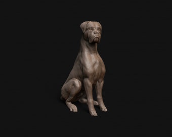 Boxer dog sitting - Dino and Dog Miniatures