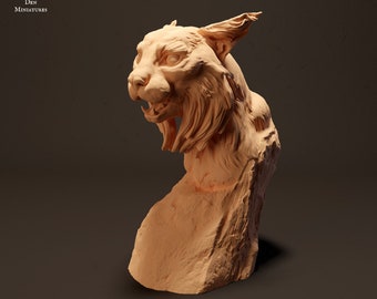 Iberian Lynx Bust - Animal Den Miniatures