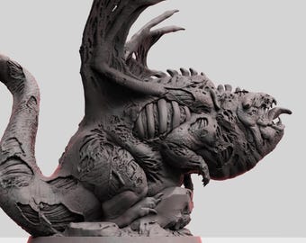 Chunky Undead Dragon - UNPAINTED - Print My Minis