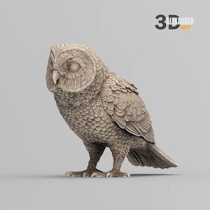 Short-eared Owl - UNPAINTED 3D figure - Alexander3dart