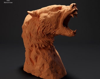 Black Bear Bust - UNPAINTED - Animal Den Miniatures