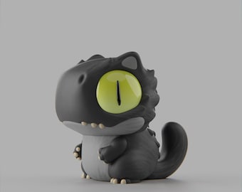 Meowrex - UNPAINTED 3D Resin Figure - Grumpii Art Toy