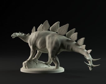 Stegosaurus Looking - UNPAINTED - Dino and Dog Miniatures