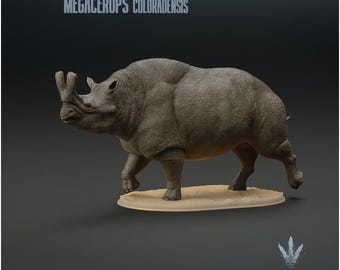Megacerops coloradensis : Walking - UNPAINTED - Miniature Museum