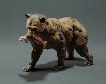 Bear Gone Fishin' - UNPAINTED - Animal Den Miniatures