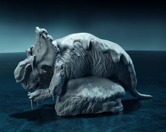 Pachyrhinosaurus Frozen - Dino and Dog Miniatures