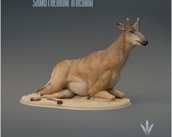 Samotherium africanum : Resting - UNPAINTED 3D Resin Figure - Miniature Museum
