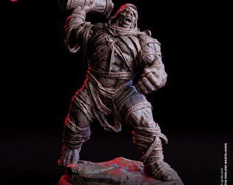Mummified Berserker - The Endless Wastelands - UNPAINTED 3D Resin Figure - Flesh of Gods