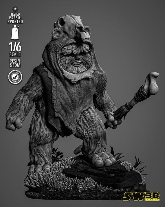 Ewok 2 - UNPAINTED - Star Wars 3D Models - Etsy