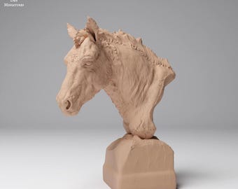Przewalski’s Horse Bust - UNPAINTED - Animal Den Miniatures