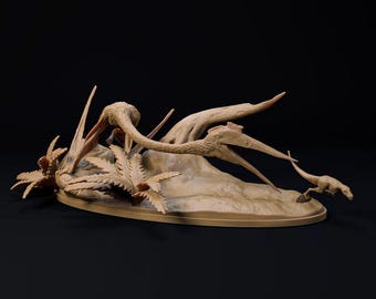 Quetzalcoatlus chase pterosaur - UNPAINTED - Dino and Dog Miniatures