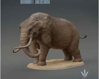 Mammut americanum : Warning  - UNPAINTED 3D Figurine - Miniature Museum