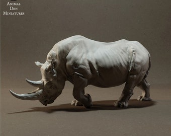 Black Rhino - UNPAINTED -  Animal Den Miniatures