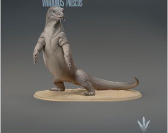Varanus priscus : Standing - UNPAINTED 3D Resin Figure - Miniature Museum