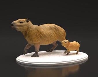 Capybara Female and baby- UNPAINTED - Animal Den Miniatures