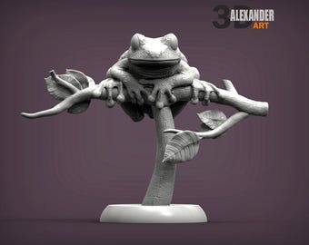 Maroon Eyed Frog - UNPAINTED 3D Resin Figure - Alexander3dart