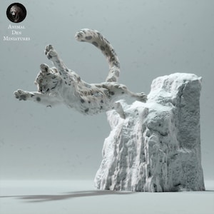 Schnee Leopard - UNBEMALT - Animal Den Miniatures