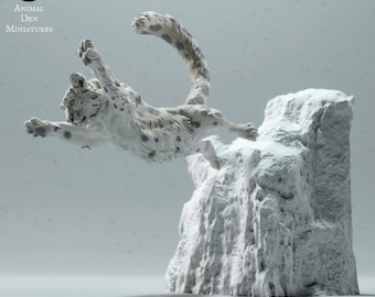 Snow Leopard - UNPAINTED - Animal Den Miniatures