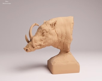 North Sulawesi Boar bust - UNPAINTED 3D Resin Print - Animal Den Miniatures