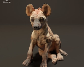 Spotted Hyena Pup - UNPAINTED -  Animal Den Miniatures