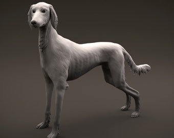Saluki - 3D Resin Figure/Print -  Dino and Dog Miniatures