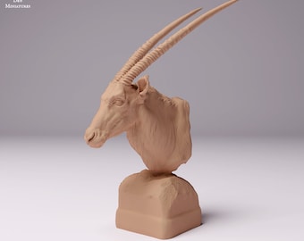 Gemsbok Bust - UNPAINTED - Animal Den Miniatures