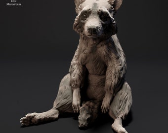 Raccoon Sitting - UNPAINTED - Animal Den Miniatures