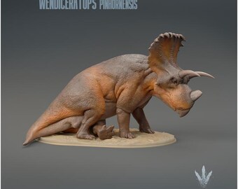Wendiceratops pinhornensis : Sitting - UNPAINTED 3D Resin Print - Miniature Museum