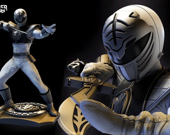 White Power Ranger - UNPAINTED - Wicked 3D Models