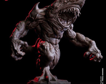 Mutated Bipedal Shark - 3D Resin Print - Flesh of Gods