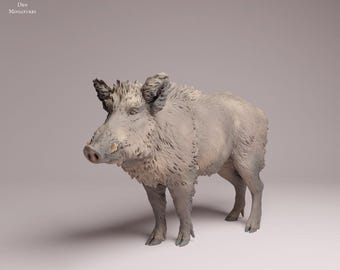 Wild Boar - UNPAINTED 3D Resin Figure - Animal Den Miniatures