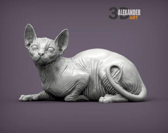 Sphynx cat - UNPAINTED 3D Figure - Alexander3dart