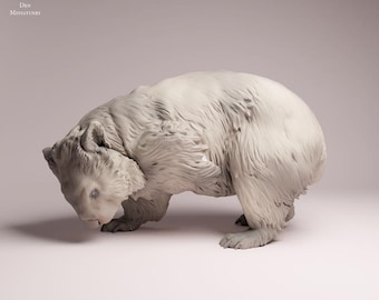 Common Wombat Scratching - UNPAINTED 3D Resin Figure - Animal Den Miniatures