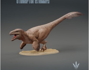 Utahraptor ostrommaysi: Caza - Impresión 3D en resina SIN PINTAR - Museo de miniaturas