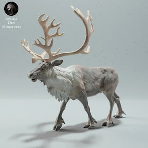 Reindeer - UNPAINTED 3D resin print/figure - Animal Den Miniatures