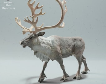 Reindeer - UNPAINTED 3D resin print/figure - Animal Den Miniatures
