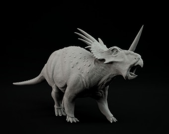 Styracosaurus Roaring - UNPAINTED - Dino and Dog Miniatures