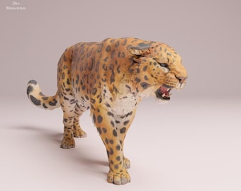 Amur Leopard Roar  - UNPAINTED 3D Resin Figure  - Animal Den Miniatures