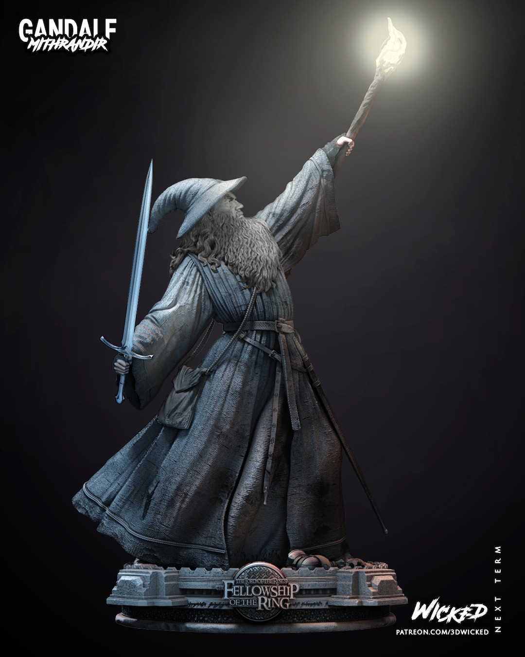 Gandalf - Unpainted FAN ART - Wicked 3D Prints - Etsy