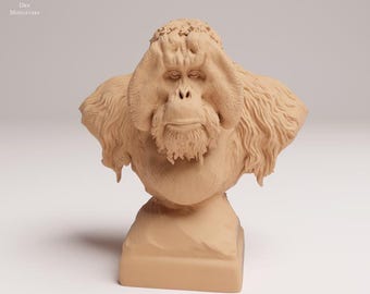 Sumatran Orangutan Bust - Animal Den Miniatures
