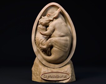Styracosaurus embryo - UNPAINTED - Dino and Dog Miniatures