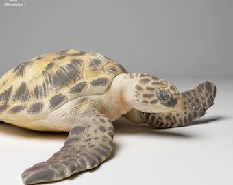 Hawksbill Sea Turtle (Eretmochelys imbricata) - UNPAINTED - Animal Den Miniatures