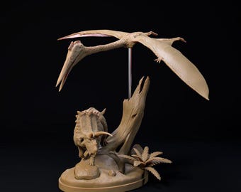 Quetzalcoatlus flying over - UNPAINTED - Dino and Dog Miniatures